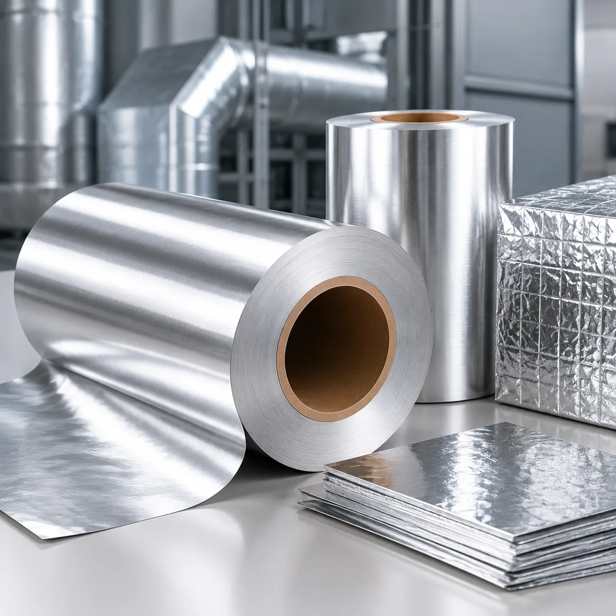 Industrial aluminium foil insulation and technical foil rolls