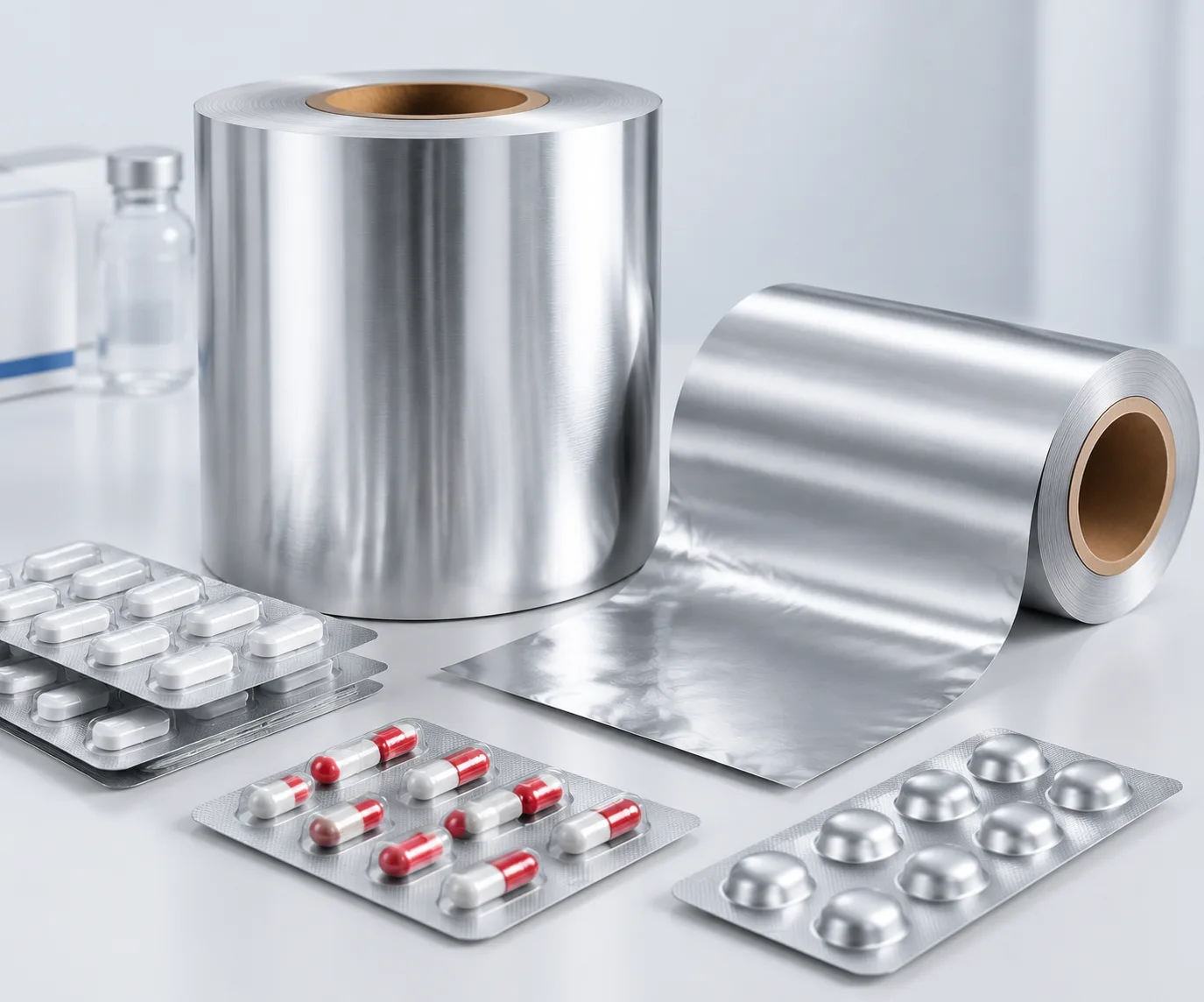 Pharmaceutical blister packs and aluminium lidding foil